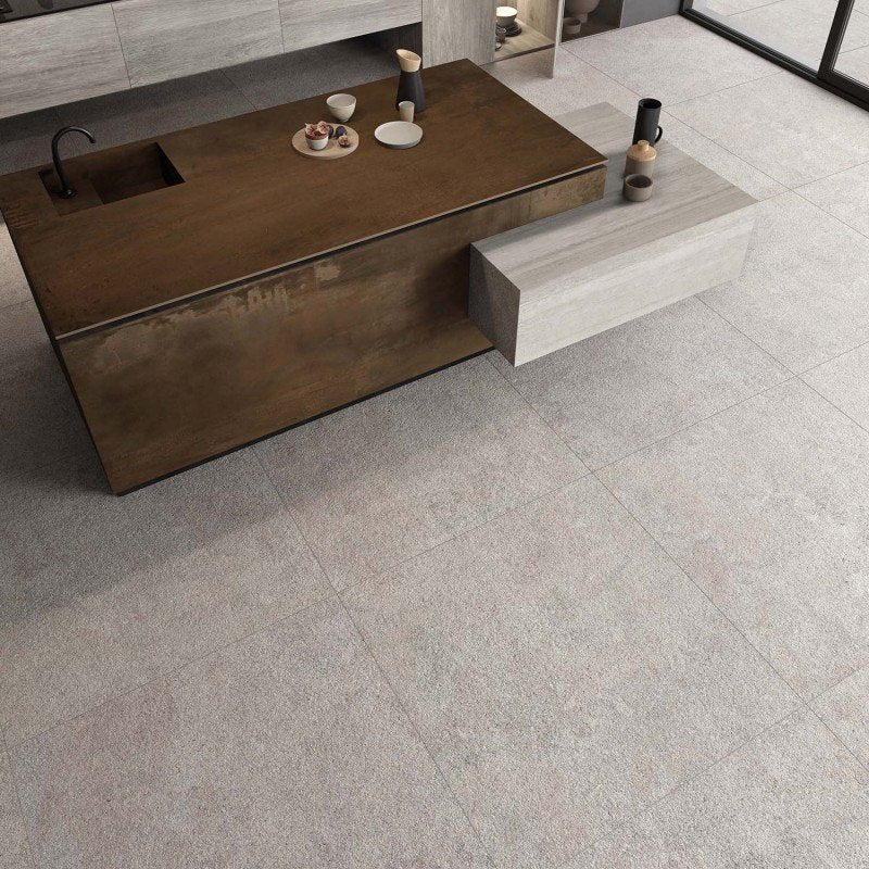 Gres Porcellanato Effetto Pietra Rettificato Naturale 60x120 8.5mm Ash Native - ABK