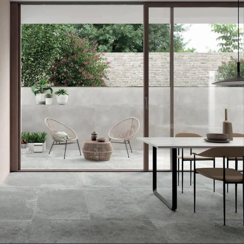Gres Porcellanato Effetto Pietra Rettificato Naturale 60x120 8.5mm Grigio Anima - Ariana