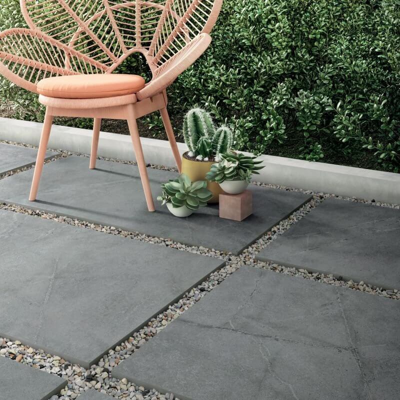 Gres Porcellanato Effetto Pietra Rettificato Naturale 60x120 8.5mm Smoke Hammered Atlantis - ABK