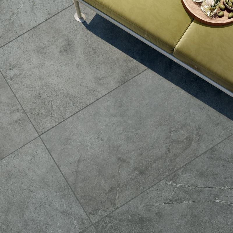 Gres Porcellanato Effetto Pietra Rettificato Naturale 60x120 8.5mm Smoke Hammered Atlantis - ABK