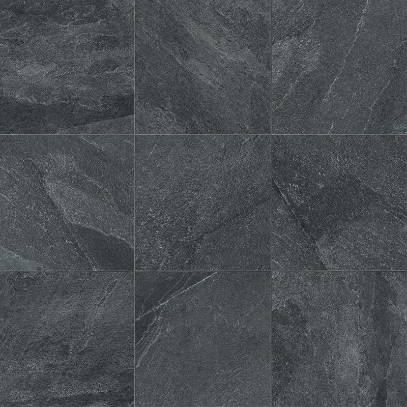 Natural Rectified Stone Effect Porcelain Stoneware 60x120 9mm Coal Natural Stone - Florim