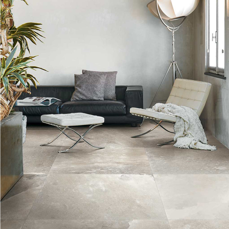 Natural Rectified Stone Effect Porcelain Stoneware 60x120 9mm Danish Smoke Rock Salt - Florim