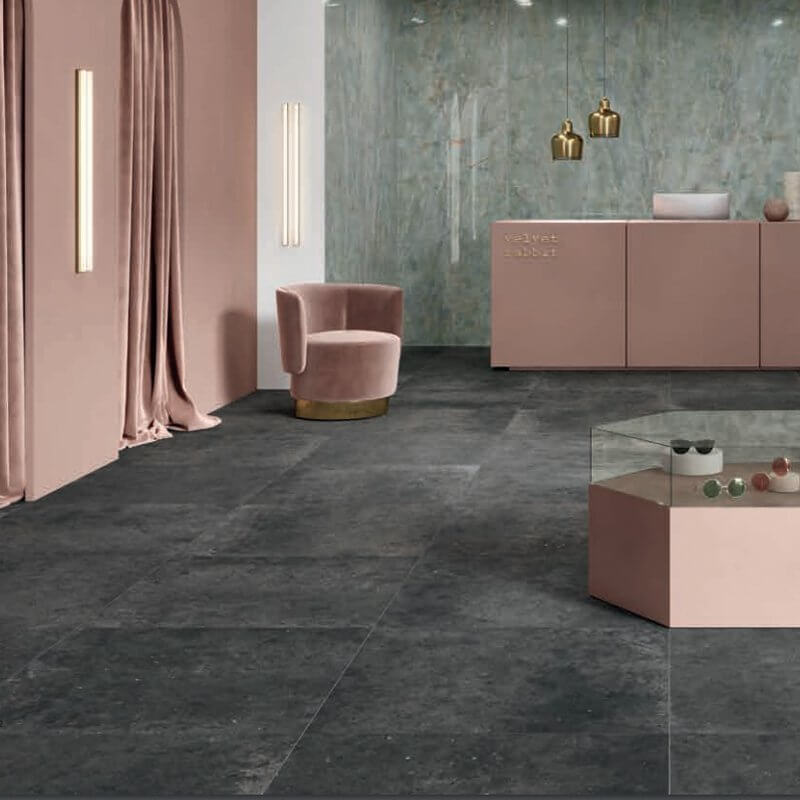 Gres Porcellanato Effetto Pietra Rettificato Naturale 60x60 8.5mm Fumo Anima - Ariana