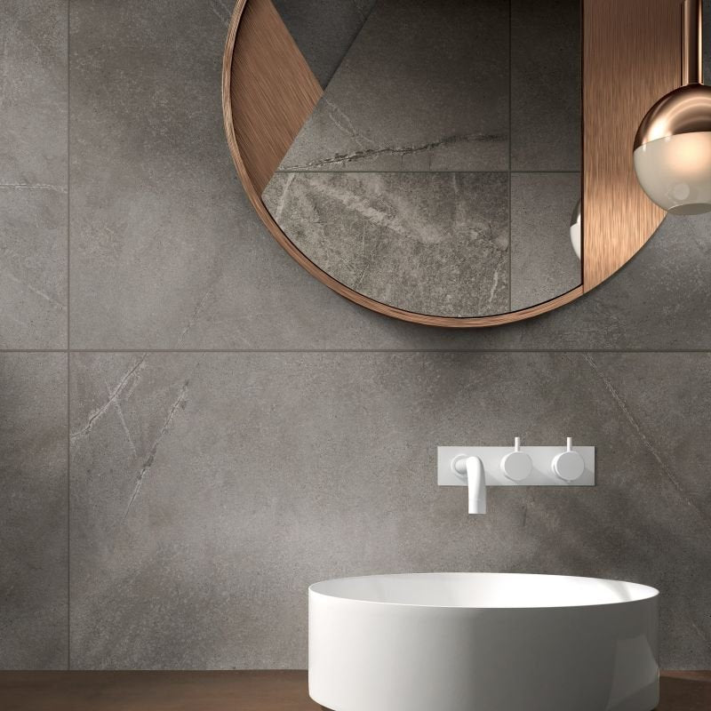 Gres Porcellanato Effetto Pietra Rettificato Naturale 60x60 8.5mm Taupe Atlantis - ABK