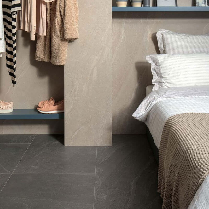 Gres Porcellanato Effetto Pietra Rettificato Naturale 60x60 9mm Bark Woodslate Life - Florim