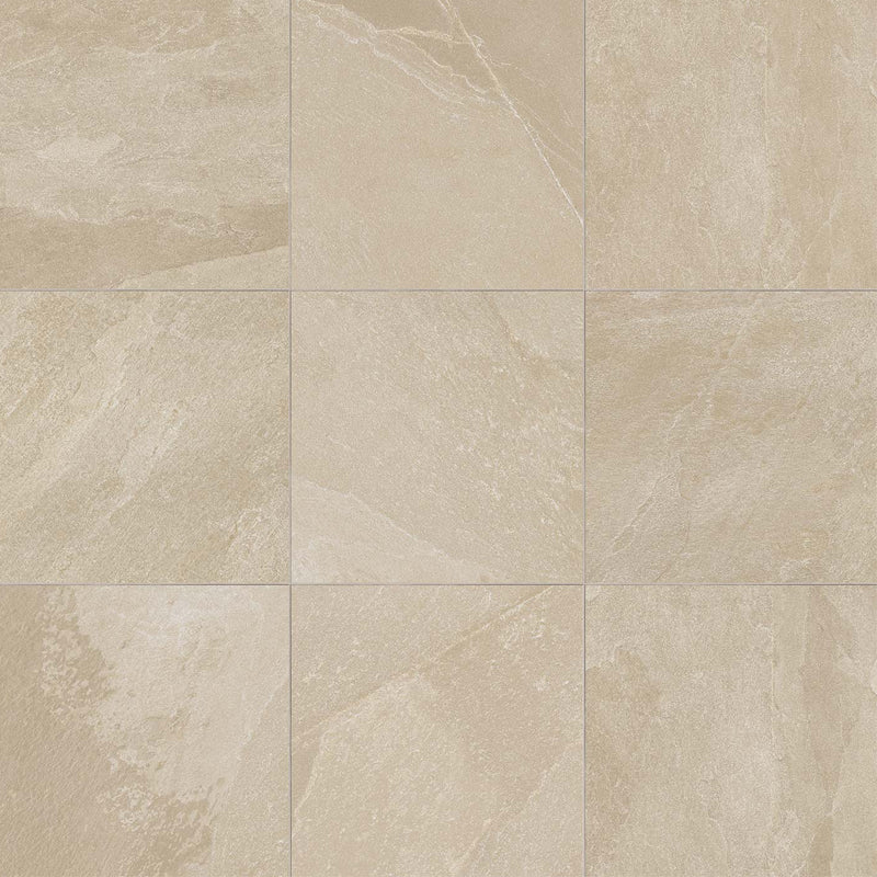 Natural Rectified Stone Effect Porcelain Stoneware 60x60 9mm Cream Natural Stone - Florim