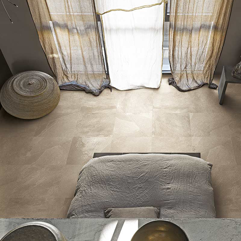 Natural Rectified Stone Effect Porcelain Stoneware 60x60 9mm Cream Natural Stone - Florim