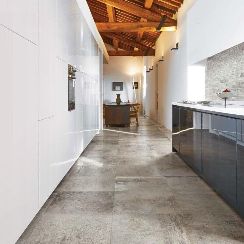 Gres Porcellanato Effetto Pietra Rettificato Naturale 60x60 9mm Grey La Roche - Florim