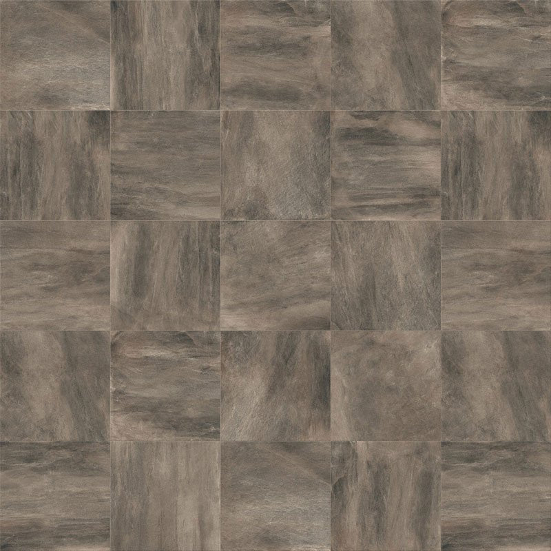 Natural Rectified Stone Effect Porcelain Stoneware 80x80 8.5mm Anthracite Concept Stone - Gardenia Orchidea
