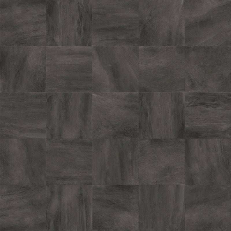 Natural Rectified Stone Effect Porcelain Stoneware 80x80 8.5mm Black Concept Stone - Gardenia Orchidea