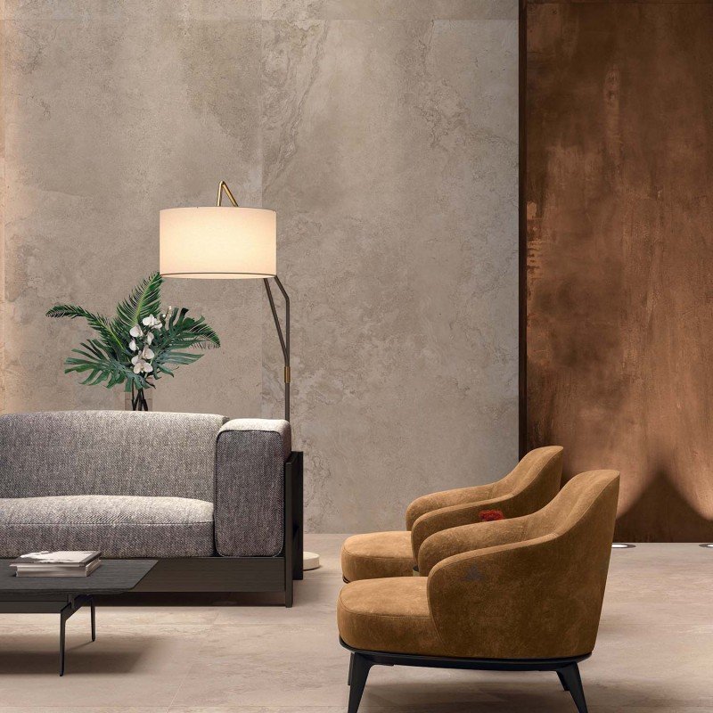Natural Rectified Stone Effect Porcelain Stoneware 80x80 8.5mm Sand Alpes Wide - ABK