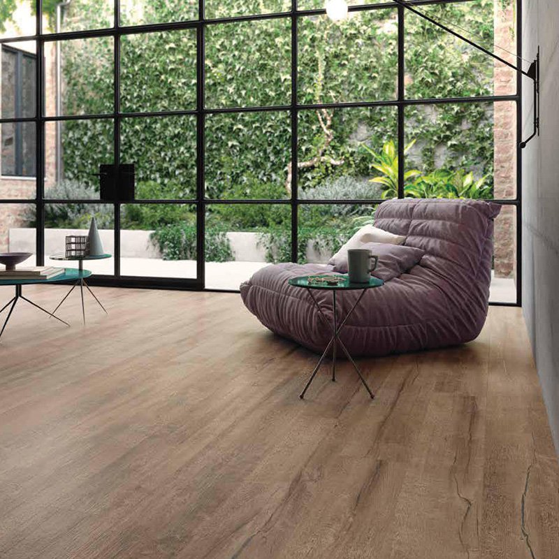 Gres Porcellanato Naturale 20x120 Brown Timewood - Ceramica Sant'Agostino