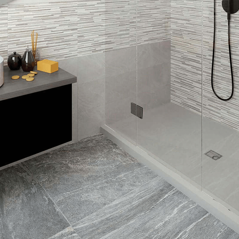 Rivestimento in Ceramica Effetto Pietra Naturale 20x50 Habita Grey - Herberia