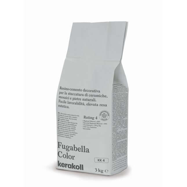 Fugabella Color KK 4 3 Kg packaging by Kerakoll for ceramic and natural stone applications.