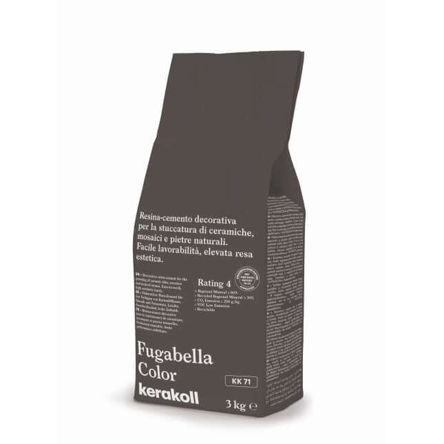 Fugabella Color KK 71 3 kg Kerakoll packaging for decorative resin-cement grout.