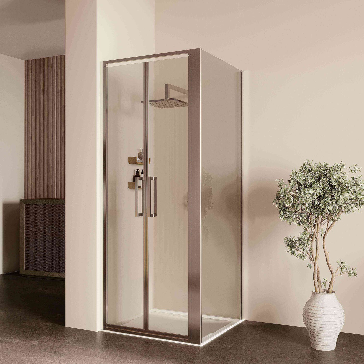 Box Doccia 80x90 cm Saloon Vetro Trasparente e Profilo Cromo - Escape