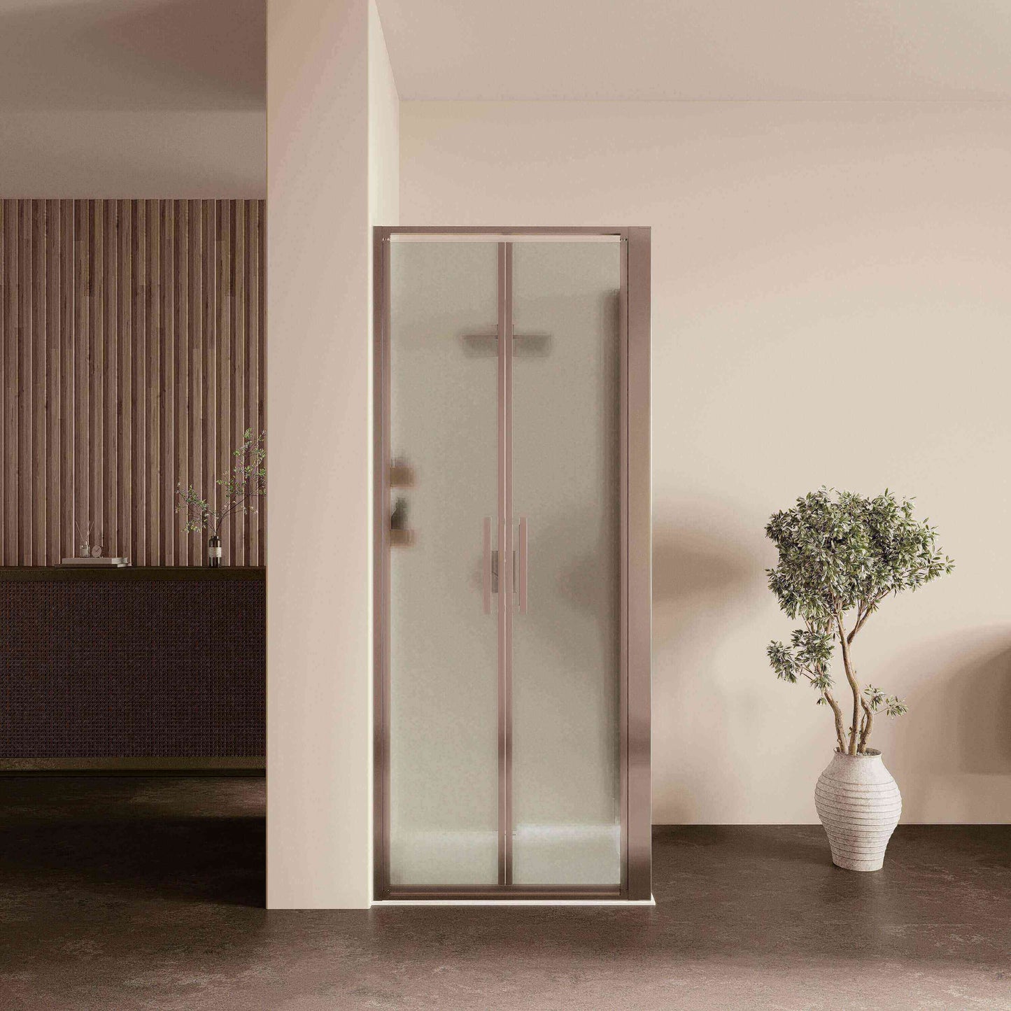 Box Doccia 90x80 cm Saloon Vetro Martellato e Profilo Cromo - Escape