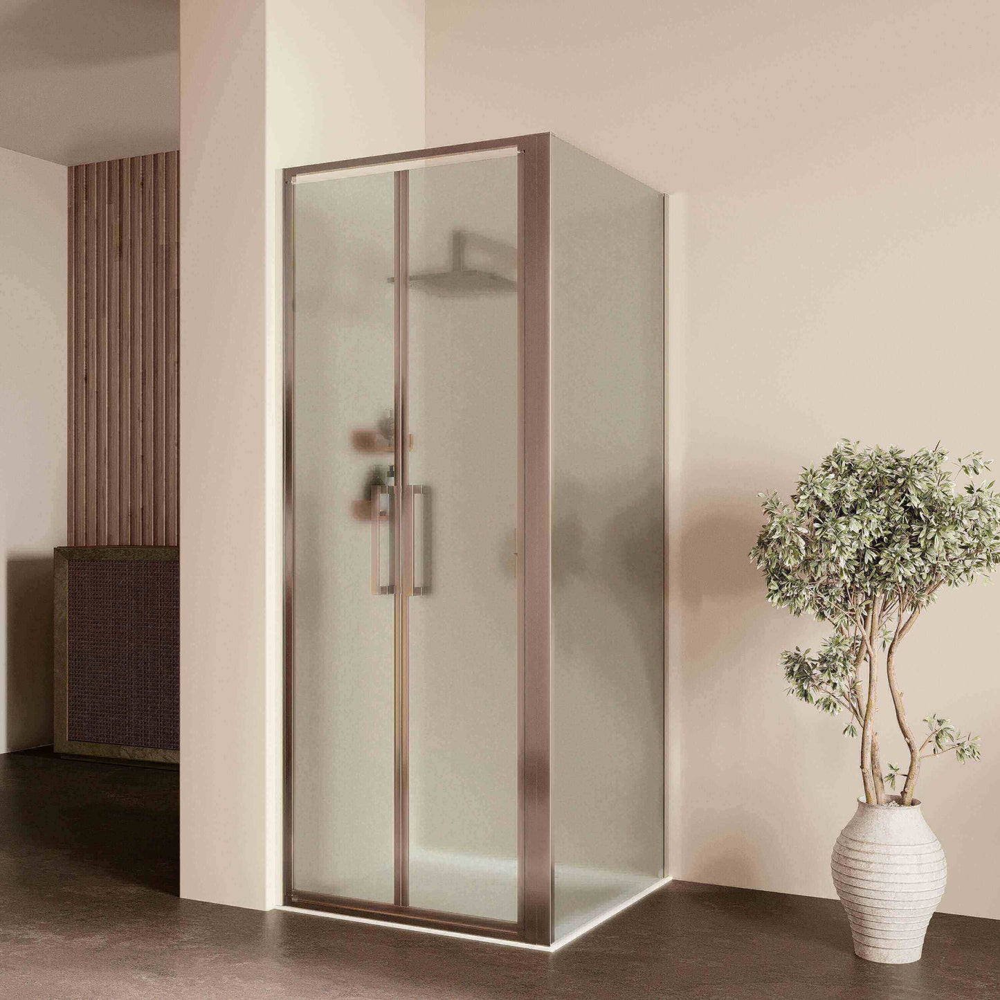 Box Doccia 90x80 cm Saloon Vetro Martellato e Profilo Cromo - Escape