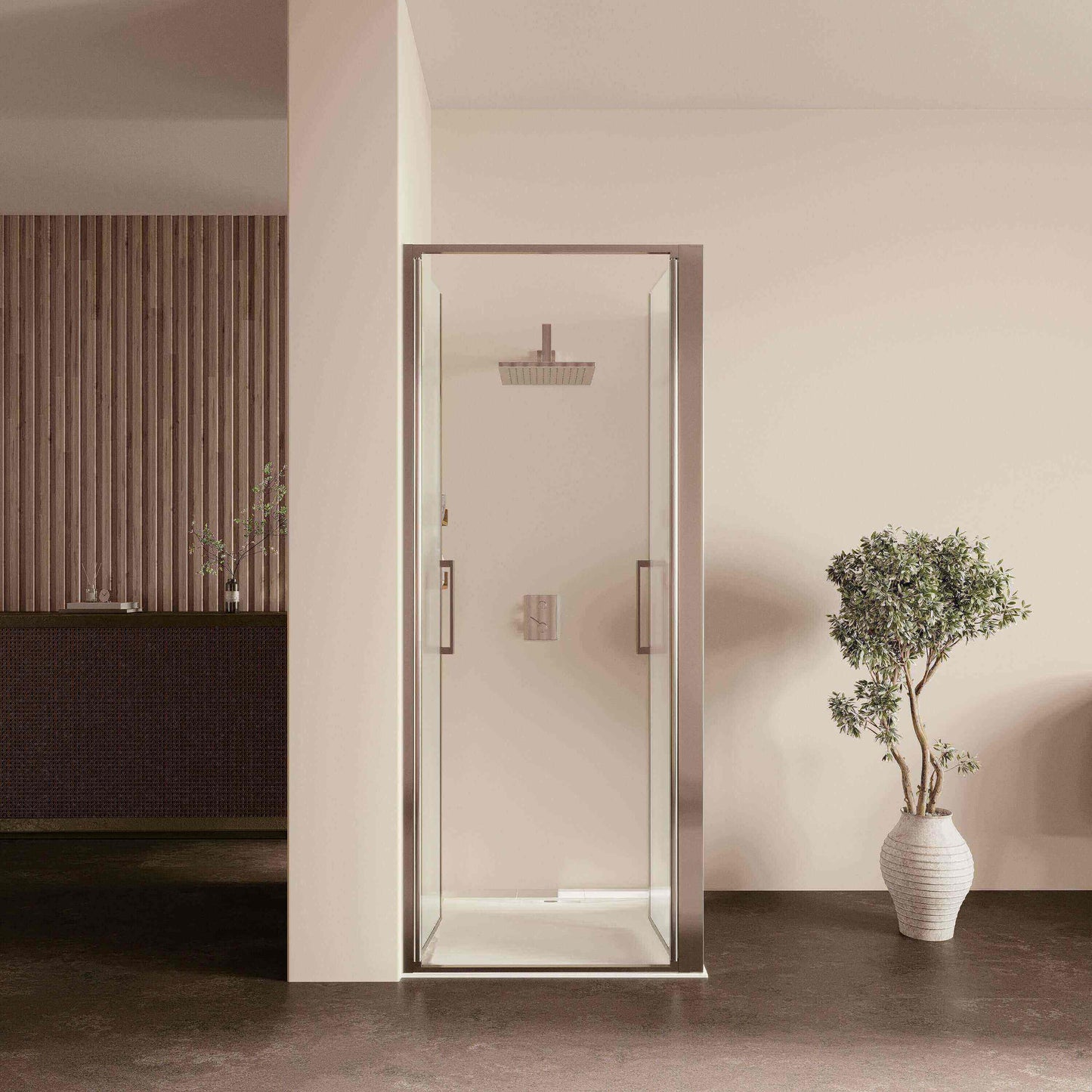 Box Doccia 90x80 cm Saloon Vetro Martellato e Profilo Cromo - Escape