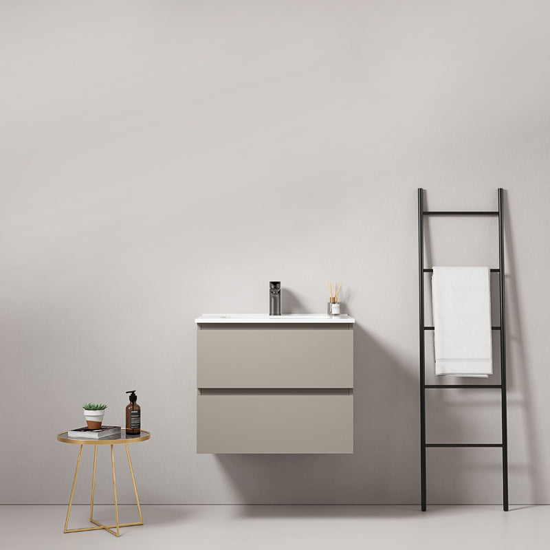 Mobile bagno sospeso 60 cm Grigio Cenere Lavabo in Ceramica Senza Specchio - Fiji Paint