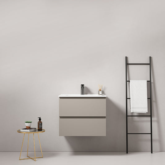 Mobile bagno sospeso 60 cm Grigio Cenere Lavabo in Ceramica Senza Specchio - Fiji Paint