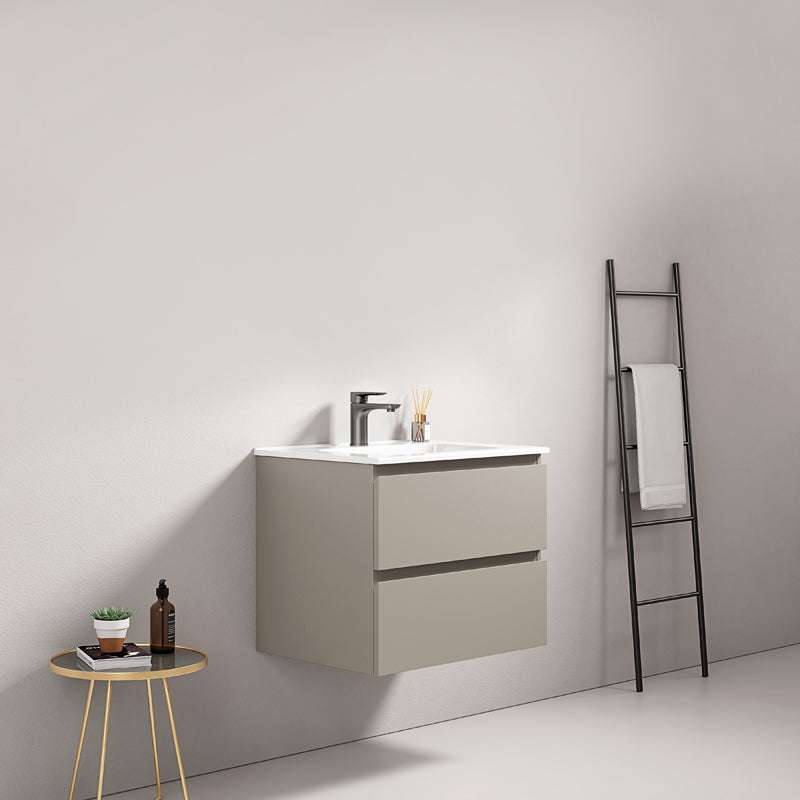 Mobile bagno sospeso 60 cm Grigio Cenere Lavabo in Ceramica Senza Specchio - Fiji Paint