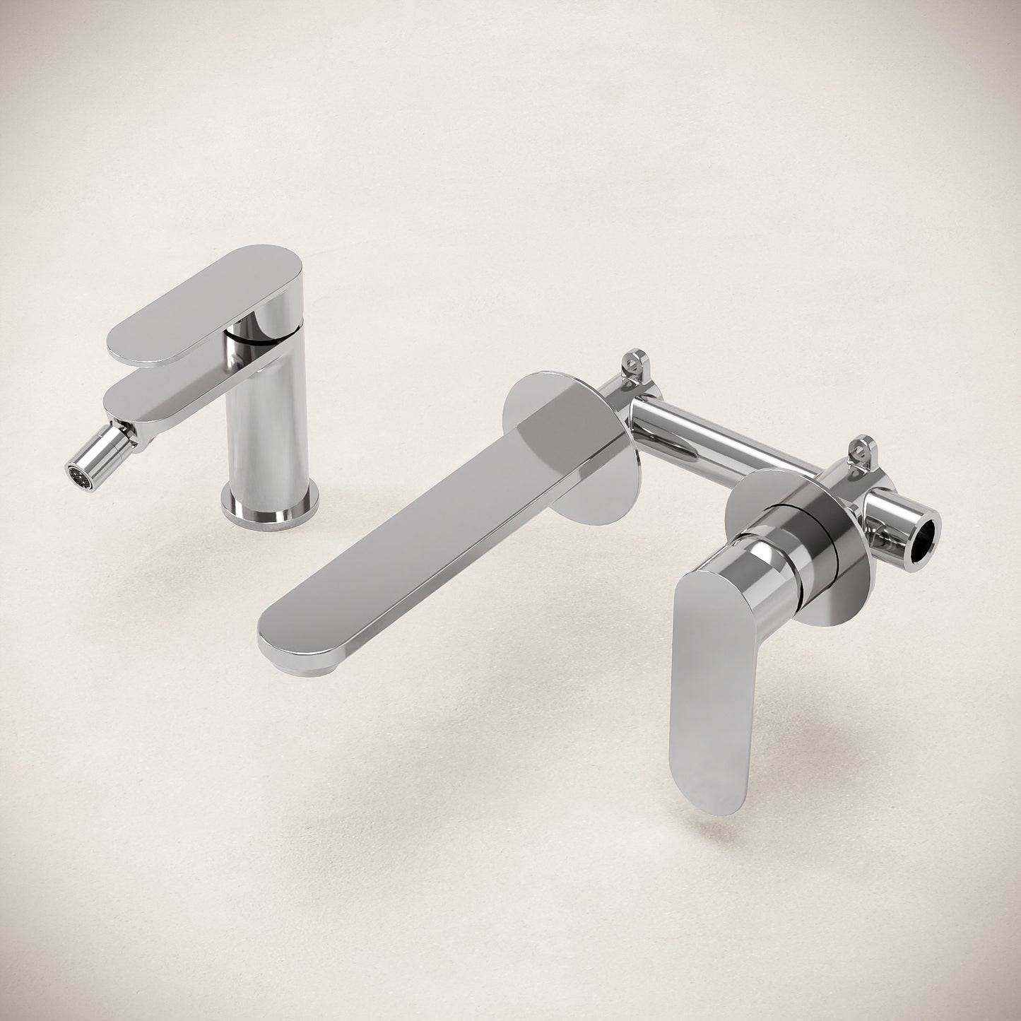 Neptune Sink and Bidet Mixer Set with Click Clack Waste Polished Chrome - Meda