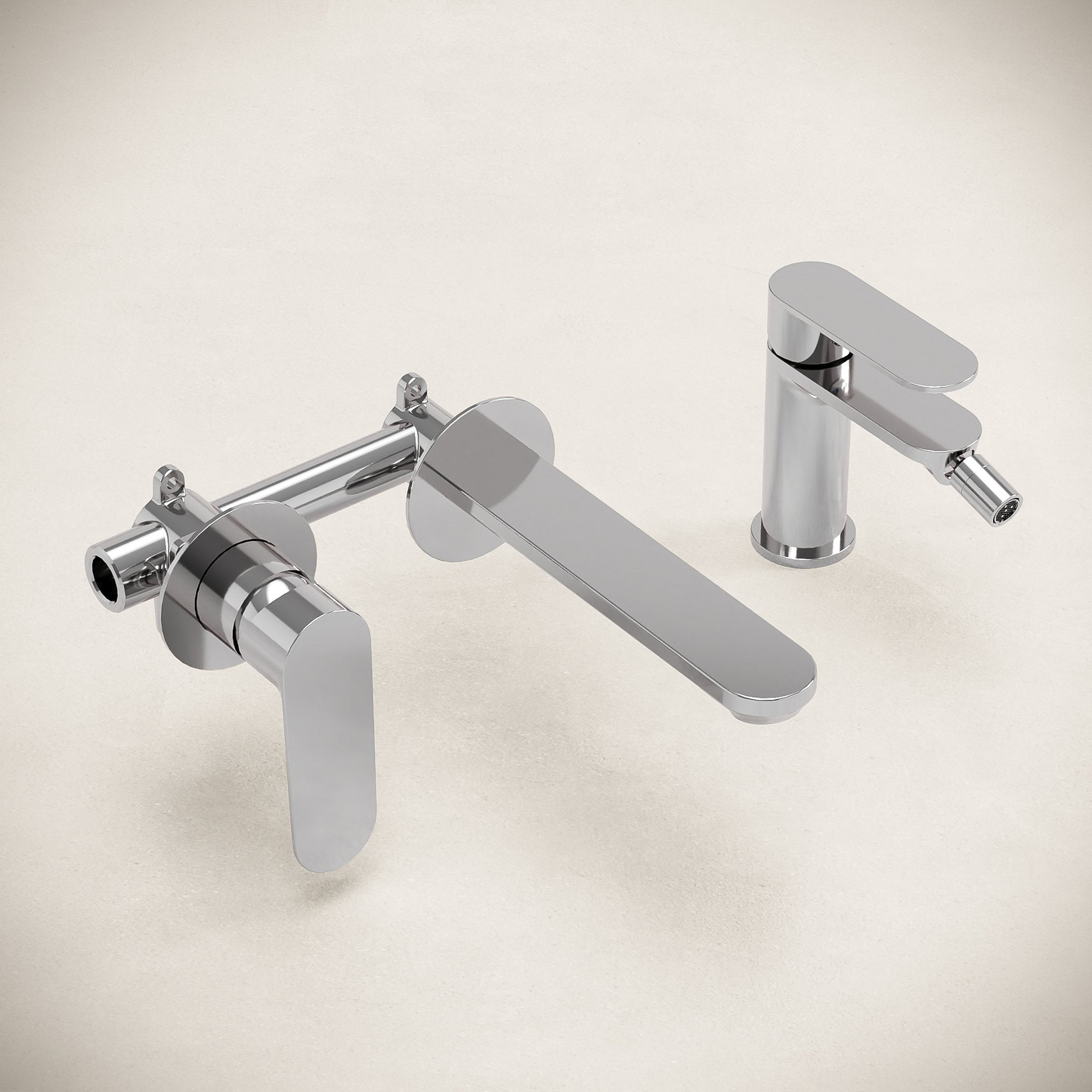 Neptune Sink and Bidet Mixer Set with Click Clack Waste Polished Chrome - Meda