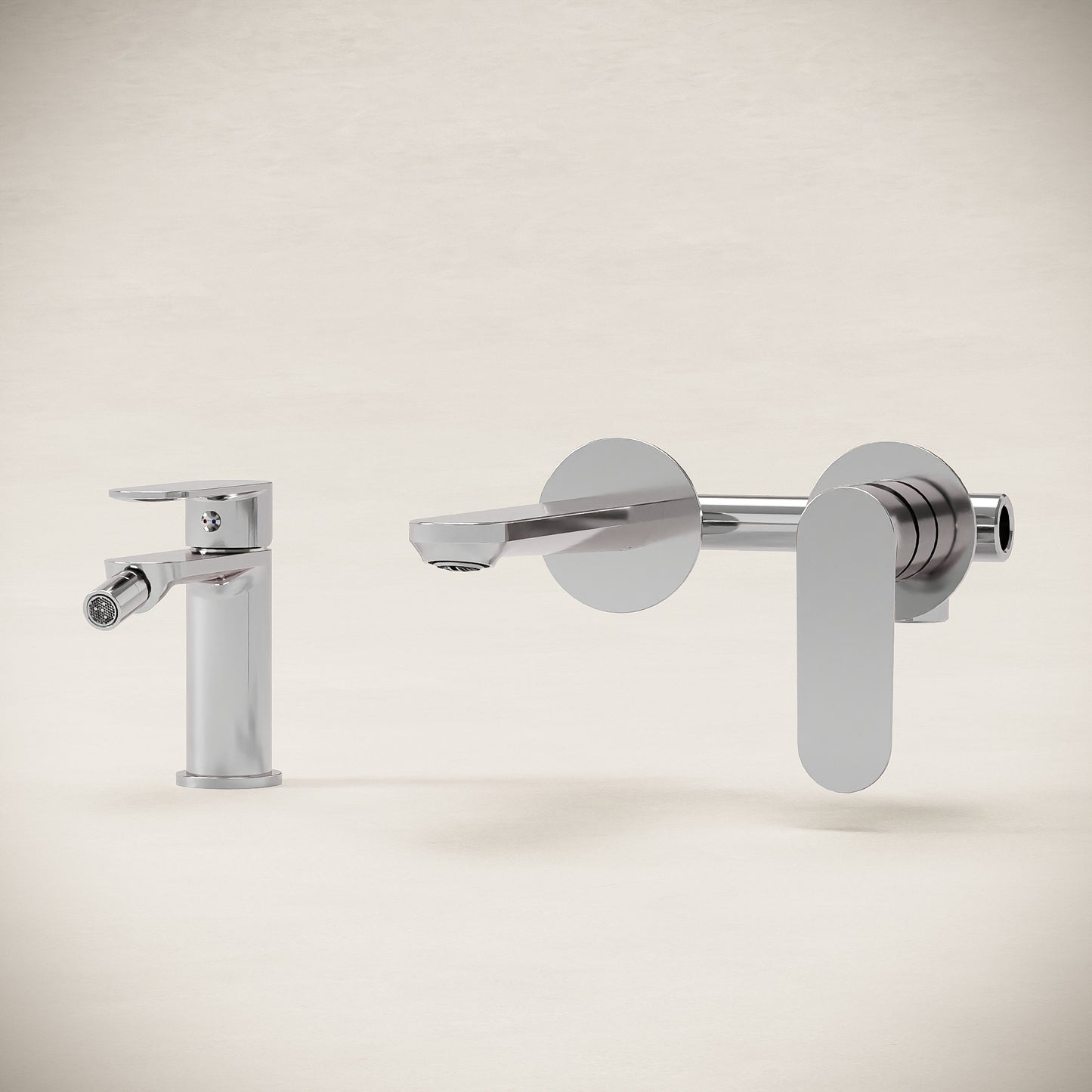 Neptune Sink and Bidet Mixer Set with Click Clack Waste Polished Chrome - Meda