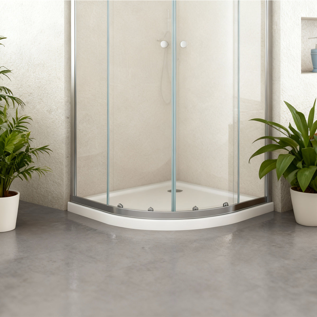 Box Doccia Semicircolare 90x90 cm Doppio scorrevole Vetro Trasparente Reversibile - MedaHome