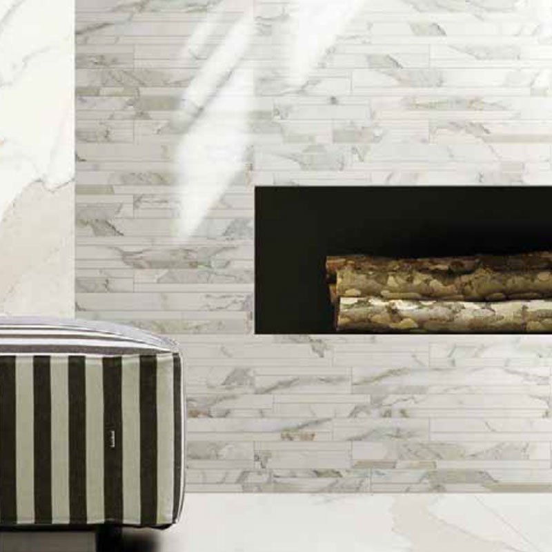 Modulo Listello Sfalsato in Gres Porcellanato Effetto Marmo 15x60 Antique Marble - Florim