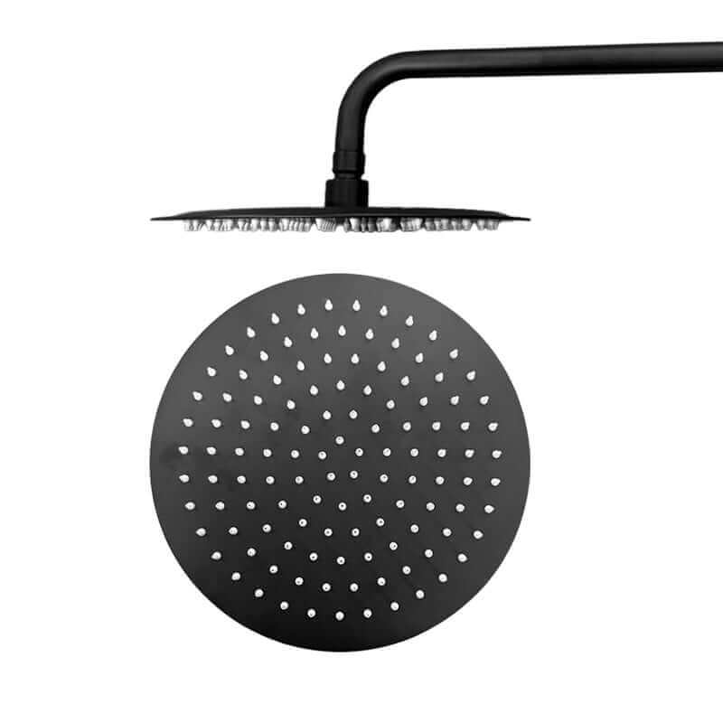 Set Incasso Doccia Nero con Braccio Doccia e Soffione Ø 20 cm - Neptune