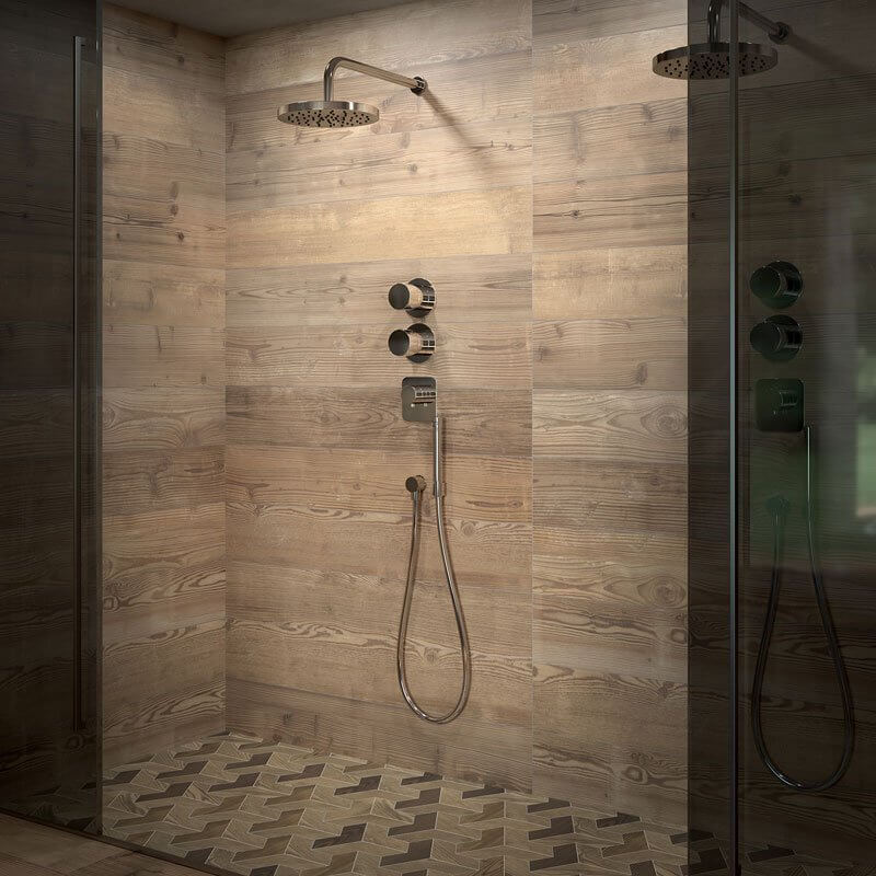 Mosaico in Gres Porcellanato Effetto Legno Rettificato Naturale 25.2x25.4 8.5mm Miele Just Mix - Gardenia Orchidea