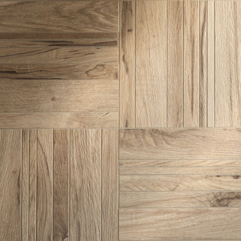 Mosaico in Gres Porcellanato Effetto Legno Rettificato Naturale 26.5x26.5 8.5mm Beige scuro Just Venice - Gardenia Orchidea