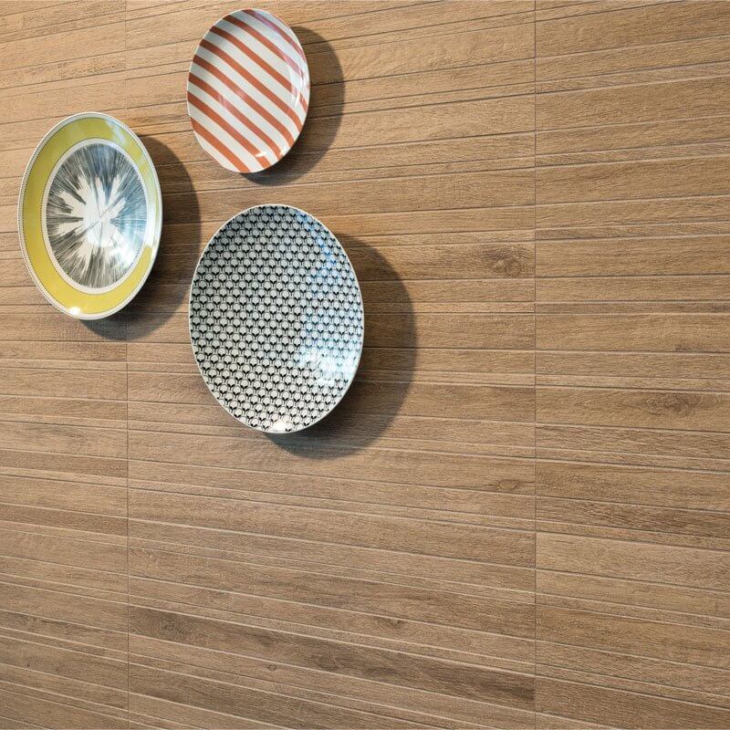 Mosaico in Gres Porcellanato Effetto Legno Rettificato Naturale 30x60 8.5mm Beige Scuro Just Nature - Gardenia Orchidea
