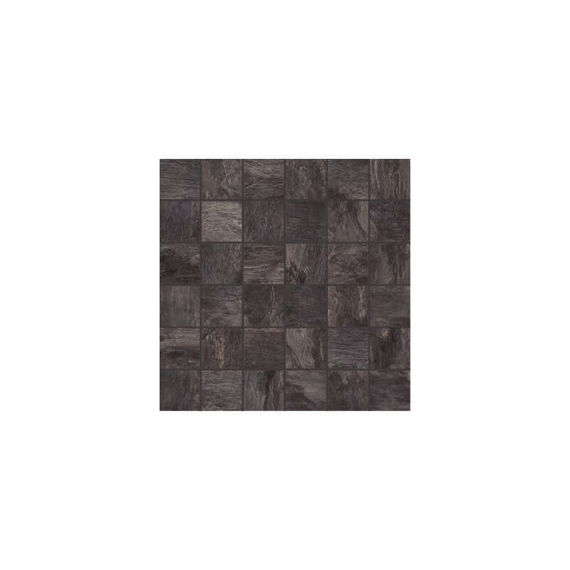 Mosaico in Gres Porcellanato Effetto Pietra Grip 30x30 9mm Noir Ardoise - Florim