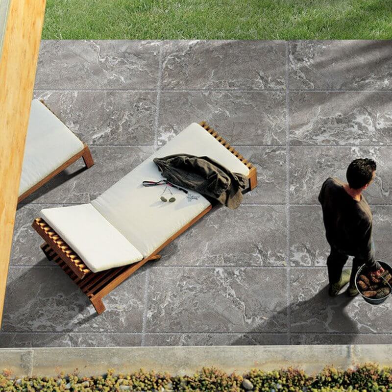 Mosaico in Gres Porcellanato Effetto Pietra Rettificato Grip 30x30 9mm Silver Porphyry Onyx&More - Florim