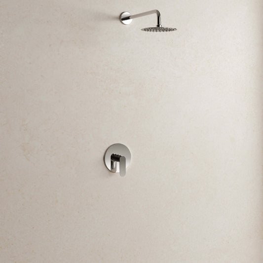 Set Incasso Doccia Cromo con Braccio Doccia e Soffione Ø 20 cm - Neptune