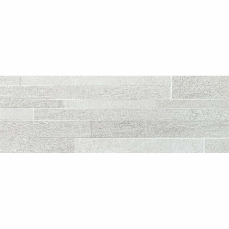 Rivestimento in Ceramica Effetto Muretto 25x75 Decoro Struttura Focus Grigio Orione - Herberia