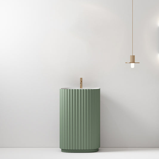 Lavabo Freestanding Reid 50 cm Verde Salvia Senza Specchio - Meda