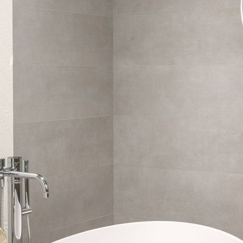 Rivestimento in Ceramica Effetto Cemento Naturale 25x75 Grigio Metrochic - Ceramica Sant'Agostino