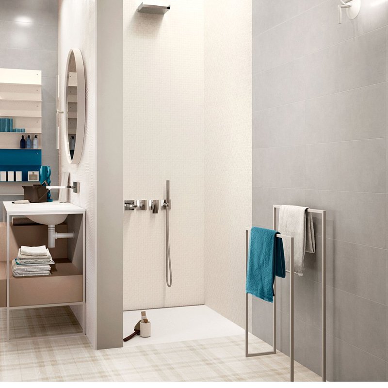 Rivestimento in Ceramica Effetto Cemento Naturale 25x75 Grigio Metrochic - Ceramica Sant'Agostino