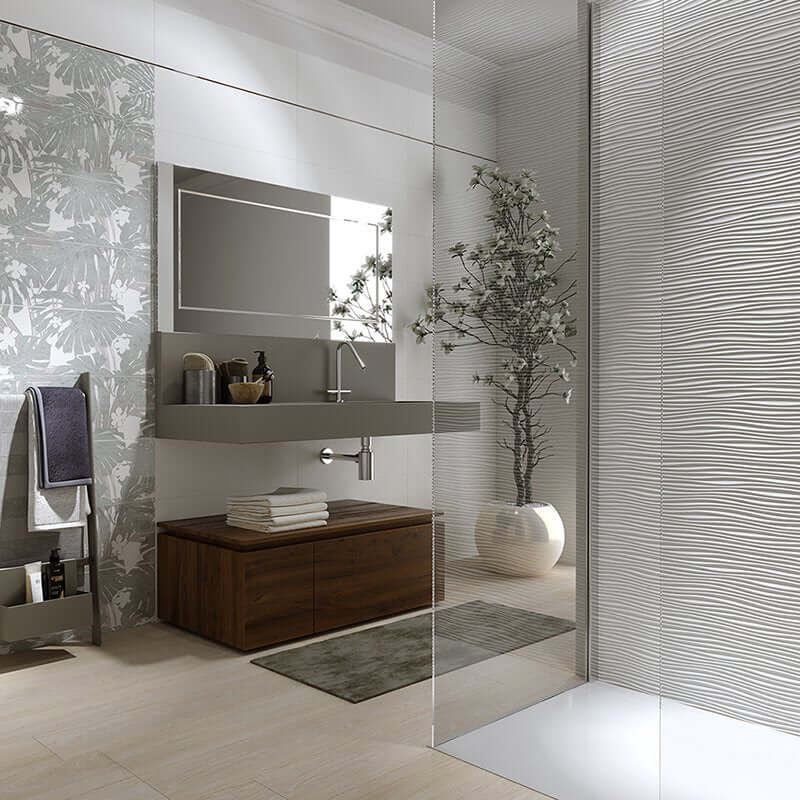 Rivestimento in Ceramica Effetto Cemento Rettificato Naturale 25x75 8.3mm Le Crete Seta - Herberia