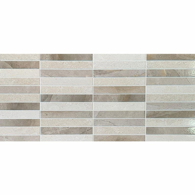 Rivestimento in Ceramica Effetto Pietra Naturale 26x60.5 Mix moka beigeavorio Home - Naxos