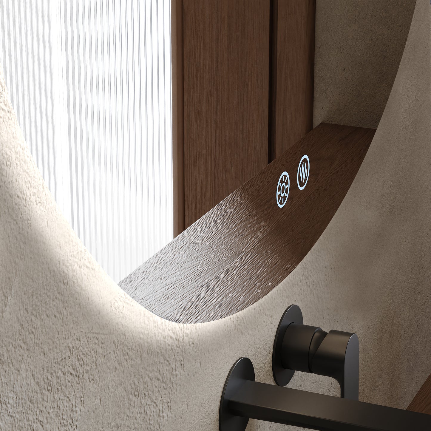 Specchio Tondo Filolucido Retroilluminato Anti appannamento Accensione Touch 100 cm - Fiji