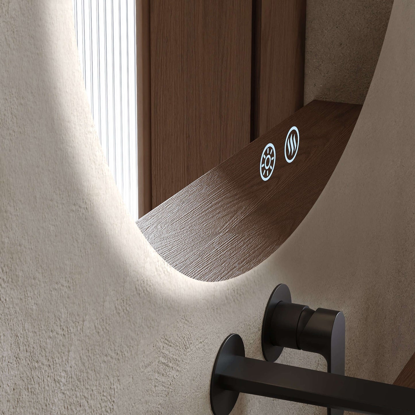 Specchio Tondo Retroilluminato Anti appannamento Accensione Touch 55 cm - Fiji