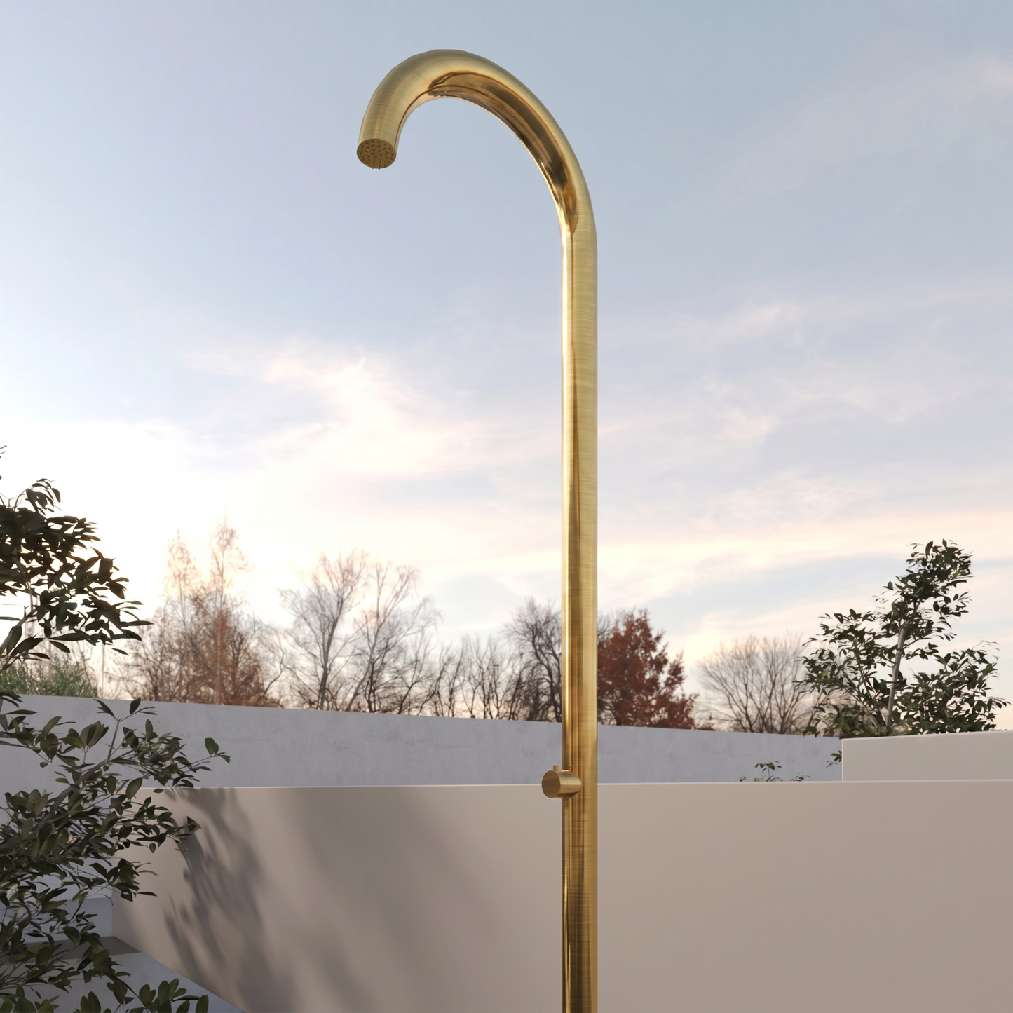 Colonna Doccia Per Esterno in Acciaio Inox Oro Spazzolato - Zoe