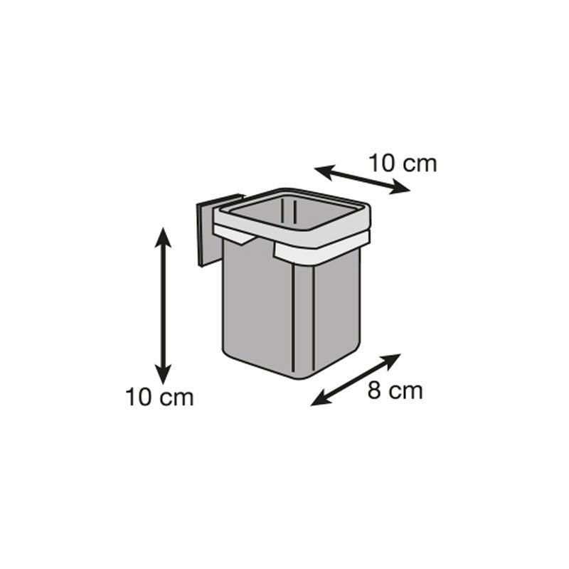Portaspazzolino in Vetro e Metallo Square - Saniplast (25691712)
