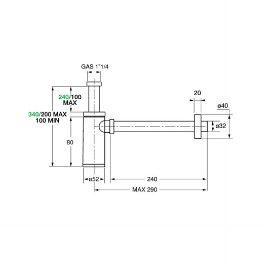 Sifone Lavabo 1" 1/4 King - Bonomini (25694786)