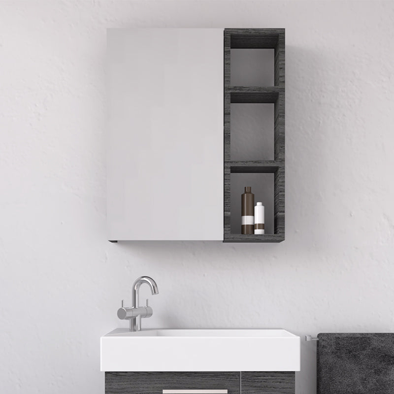 Specchio Contenitore Trend 55 cm Rovere Antracite - MedaHome